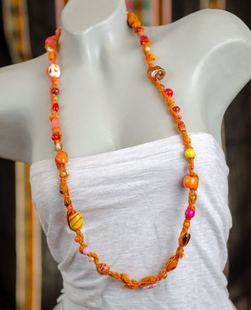 Bohemian Boho Hippie style handmade beaded necklace & bracelet Colored Beads