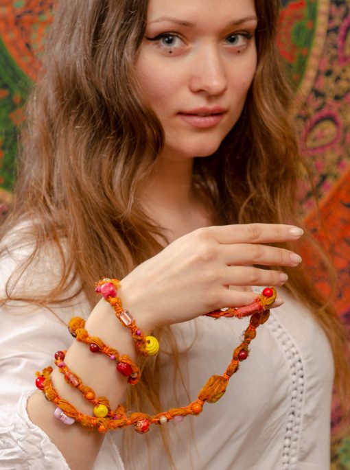 Bohemian Boho Hippie style handmade beaded necklace & bracelet Colored Beads - Image 7