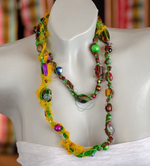 Bohemian Boho Hippie style handmade beaded necklace & bracelet Colored Beads