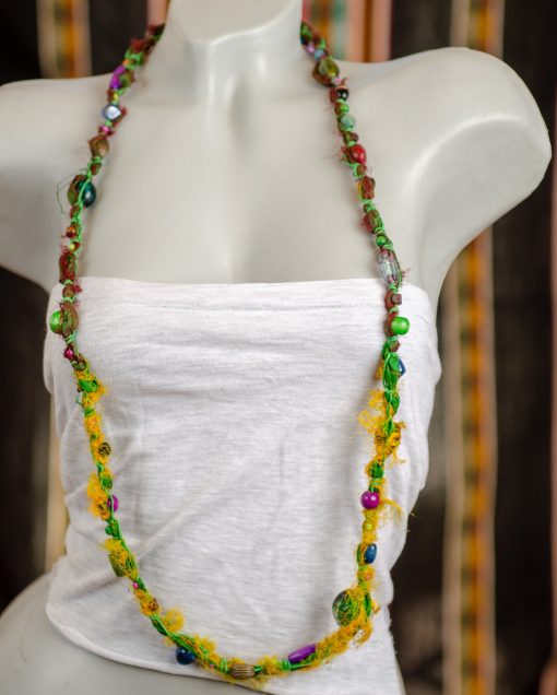 Bohemian Boho Hippie style handmade beaded necklace & bracelet Colored Beads - Image 3