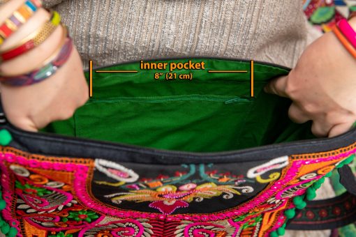 Boho embroidery bag "Night Flower" , hippie bag, crossbody hobo bag, ethnic patchwork bag - Image 7