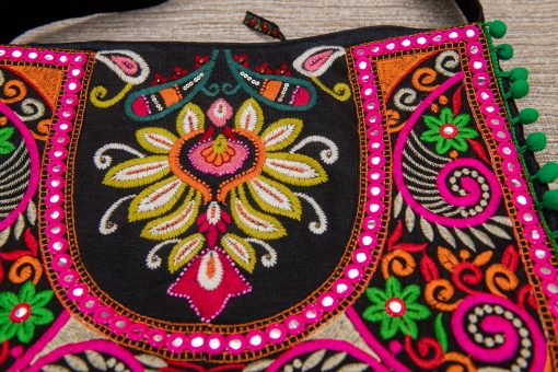 Boho embroidery bag "Night Flower" , hippie bag, crossbody hobo bag, ethnic patchwork bag - Image 9