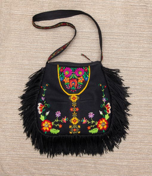 Boho fringe bag, ethnic embroidery bag, gypsy hippie bag, crossbody hobo bag,