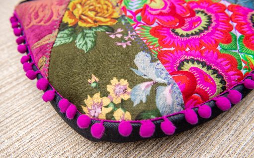 Ethnic embroidery patchwork bag "Violet Mist", boho bag, hippie bag, crossbody hobo bag OOAK colorful, multi-color - Image 8