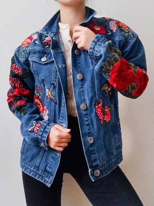 Embroidered denim jacket, boho jacket, hippie jacket - Image 5