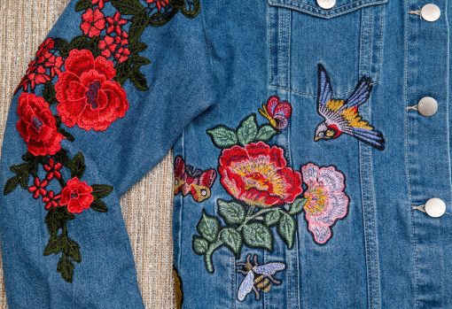 Embroidered denim jacket, boho jacket, hippie jacket - Image 8