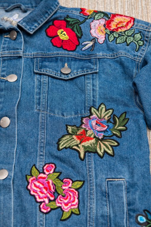 Embroidered denim jacket, boho jacket, hippie jacket - Image 9