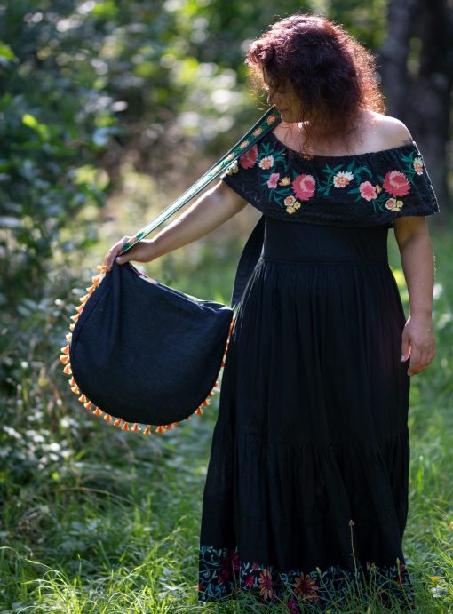 RESERVED Tie-dye embroidery bag "Rainbow Garden", festival bag, boho bag, hippie bag, crossbody hobo bag - Image 5