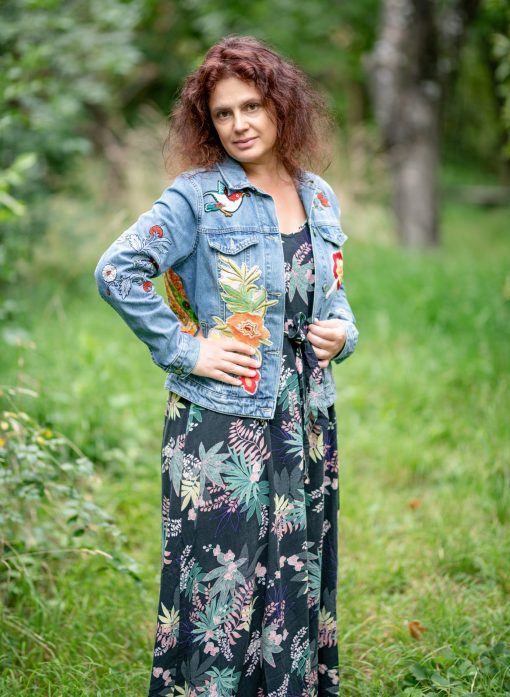 Embroidered denim jacket, boho jacket, hippie jacket - Image 3