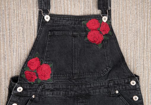 Embroidered denim overalls, embroidered dungarees - Image 6