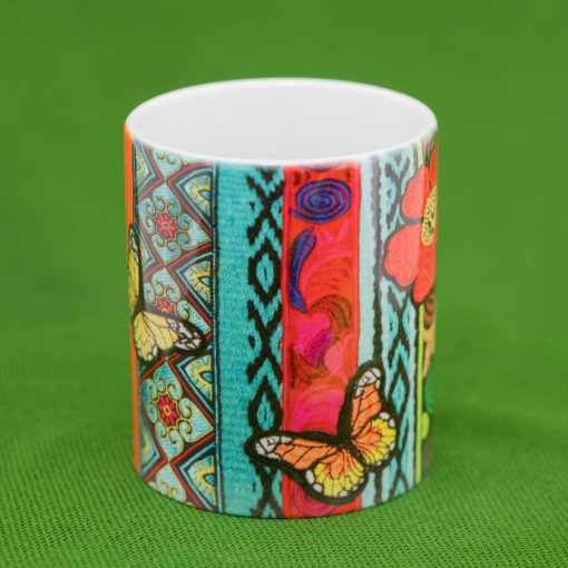 Floral boho mug "Secret Garden", vibrant colourful ethnic hippie mug - Image 4