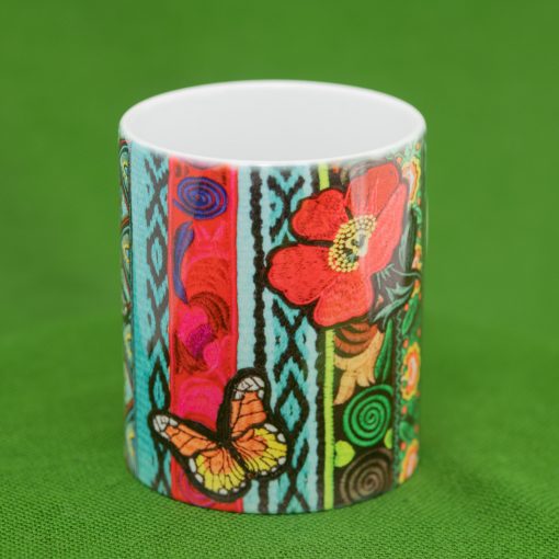 Floral boho mug "Secret Garden", vibrant colourful ethnic hippie mug - Image 5