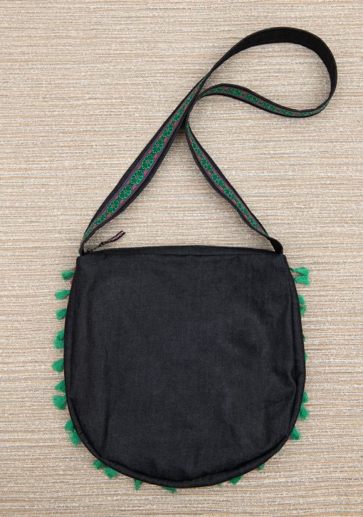 Embroidered boho denim bag "Over the Rainbow", ethnic festival bag, boho hippie bag - Image 6