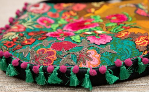 Embroidered boho denim bag "Over the Rainbow", ethnic festival bag, boho hippie bag - Image 8