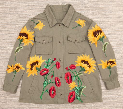 Up-cycled boho jacket "Summer Wine", embroidered boho hippie festival jacket - Image 5